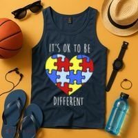 Its Ok To Be Different Autism Awareness Tank Top thumb 4