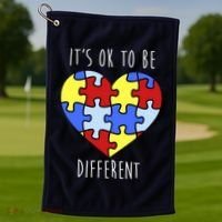Its Ok To Be Different Autism Awareness Golf Towel thumb 1