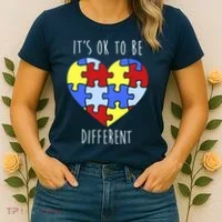 Its Ok To Be Different Autism Awareness Women's T-Shirt thumb 2