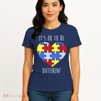 Its Ok To Be Different Autism Awareness Women's T-Shirt thumb 4