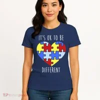 Its Ok To Be Different Autism Awareness Women's T-Shirt thumb 4