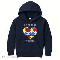 Its Ok To Be Different Autism Awareness Kids Hoodie thumb 0
