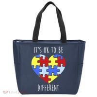 Its Ok To Be Different Autism Awareness Tote Bag thumb 0