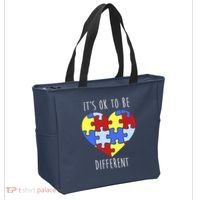 Its Ok To Be Different Autism Awareness Tote Bag thumb 2