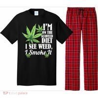 I'm On The Seaweed Diet I See Weed I Smoke Pajama Set thumb 0