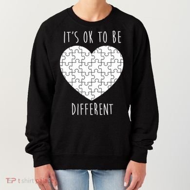 It's Ok To Be Different Autism Awareness Puzzle Heart Women's Sweatshirt