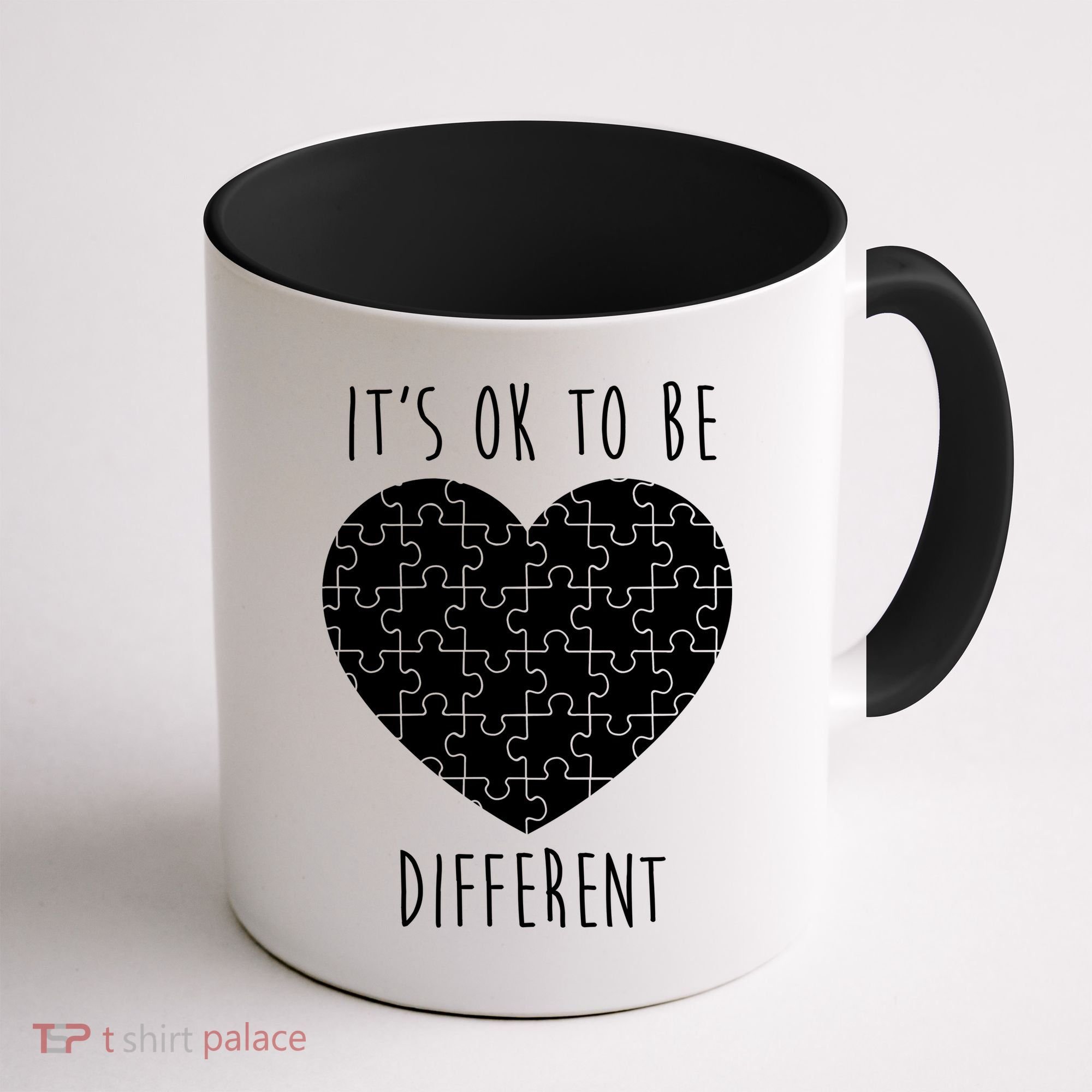 It's Ok To Be Different Autism Awareness Puzzle Heart Coffee Mug