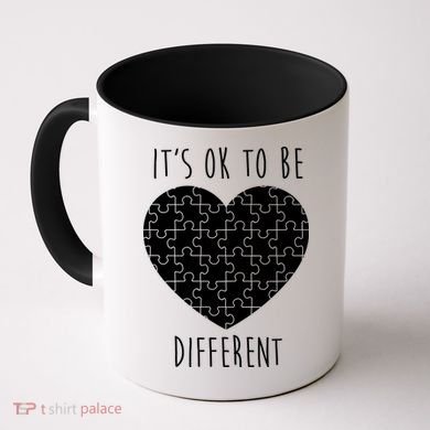 It's Ok To Be Different Autism Awareness Puzzle Heart Coffee Mug
