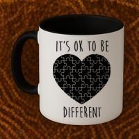 It's Ok To Be Different Autism Awareness Puzzle Heart Coffee Mug thumb 2