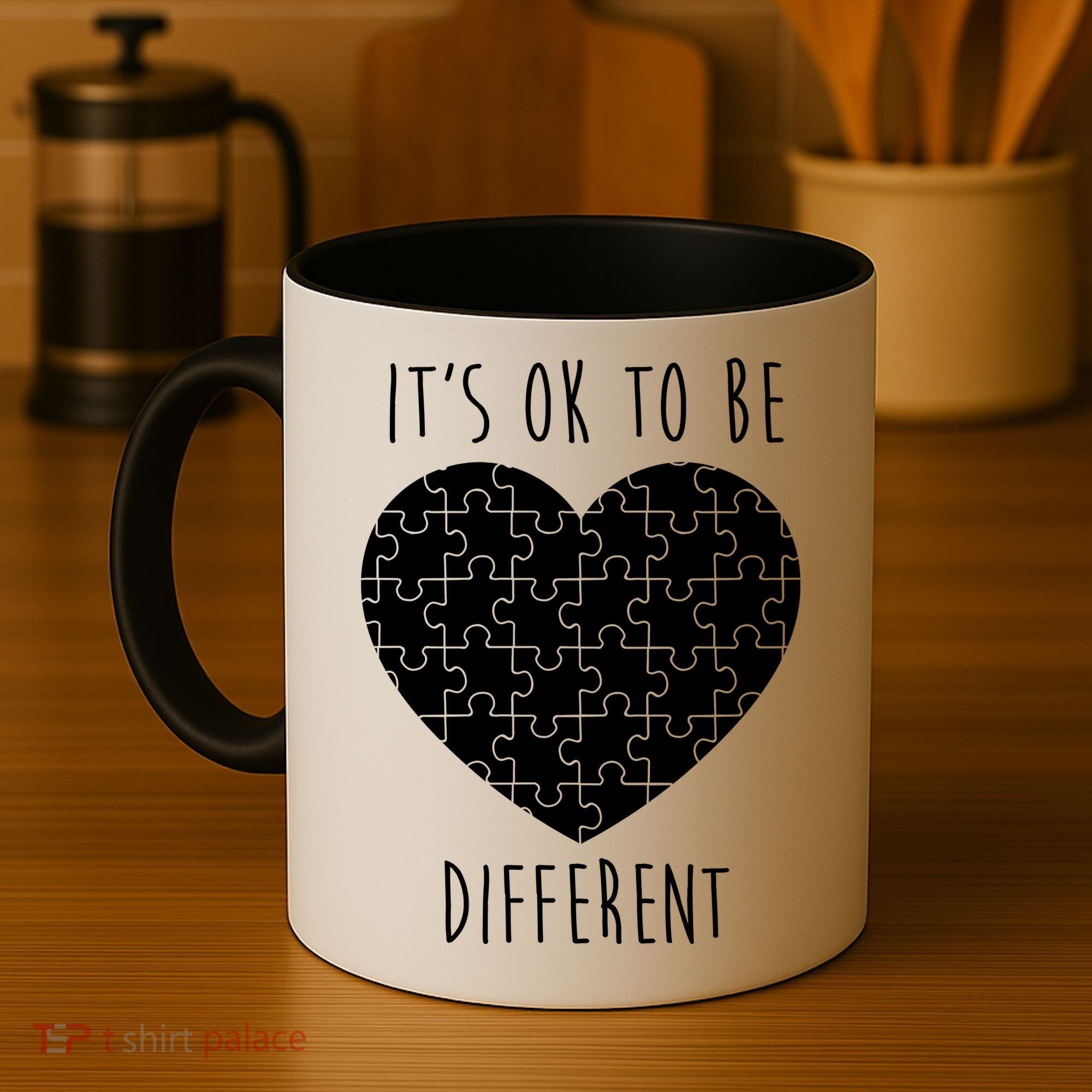 It's Ok To Be Different Autism Awareness Puzzle Heart Coffee Mug