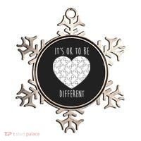It's Ok To Be Different Autism Awareness Puzzle Heart Ornament thumb 0