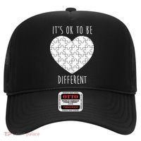 It's Ok To Be Different Autism Awareness Puzzle Heart Hat thumb 0