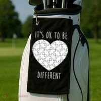 It's Ok To Be Different Autism Awareness Puzzle Heart Golf Towel thumb 2