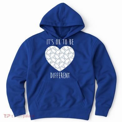 It's Ok To Be Different Autism Awareness Puzzle Heart Hoodie