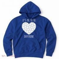 It's Ok To Be Different Autism Awareness Puzzle Heart Hoodie thumb 0