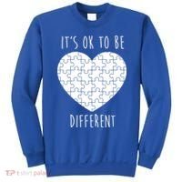It's Ok To Be Different Autism Awareness Puzzle Heart Sweatshirt thumb 0