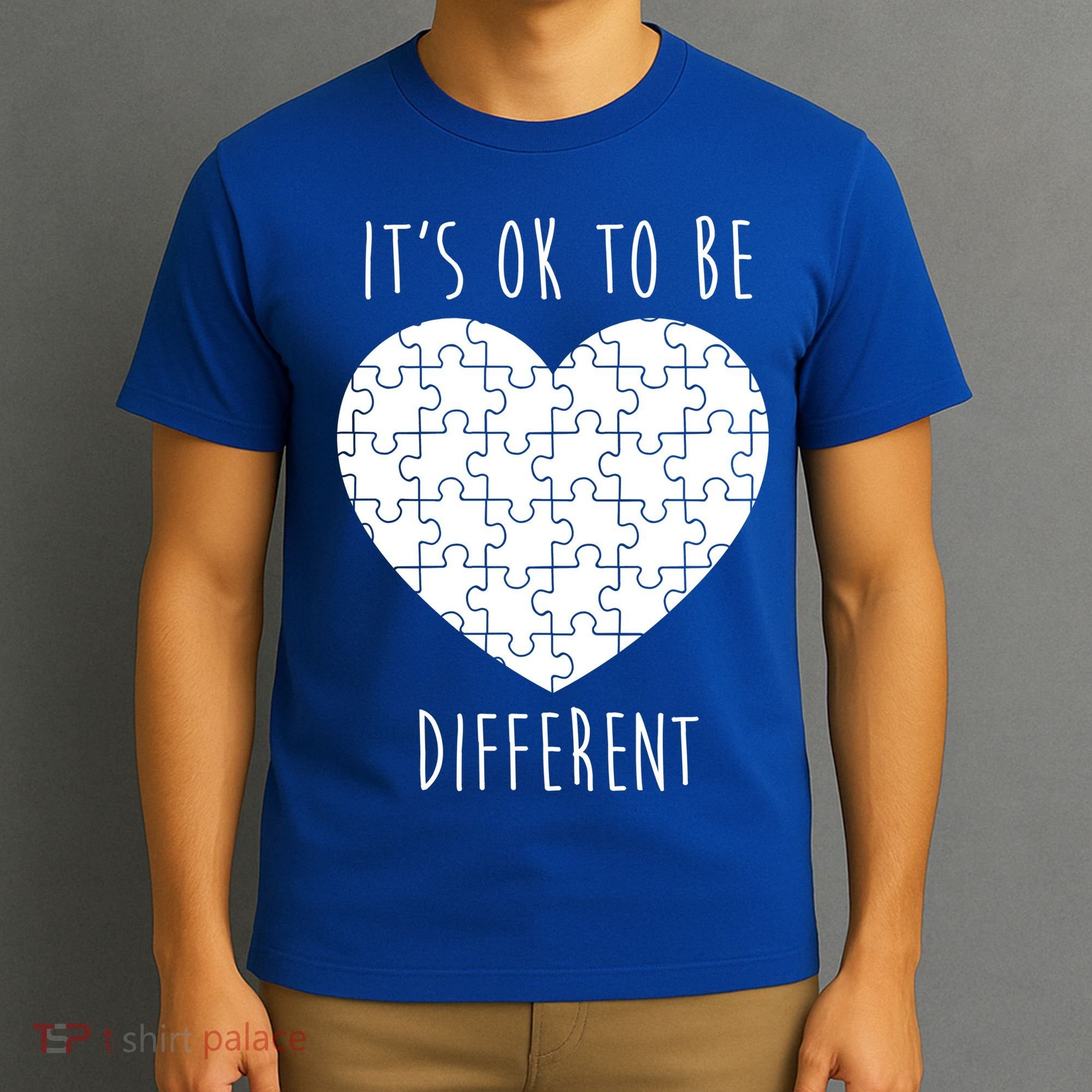 It's Ok To Be Different Autism Awareness Puzzle Heart T-Shirt