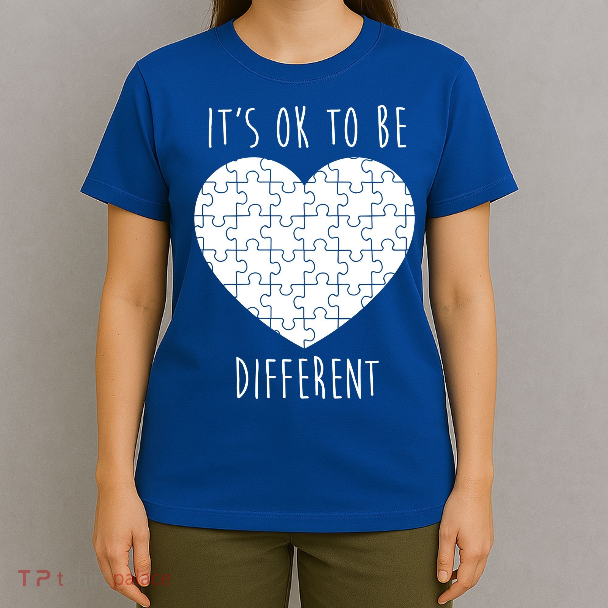 It's Ok To Be Different Autism Awareness Puzzle Heart T-Shirt