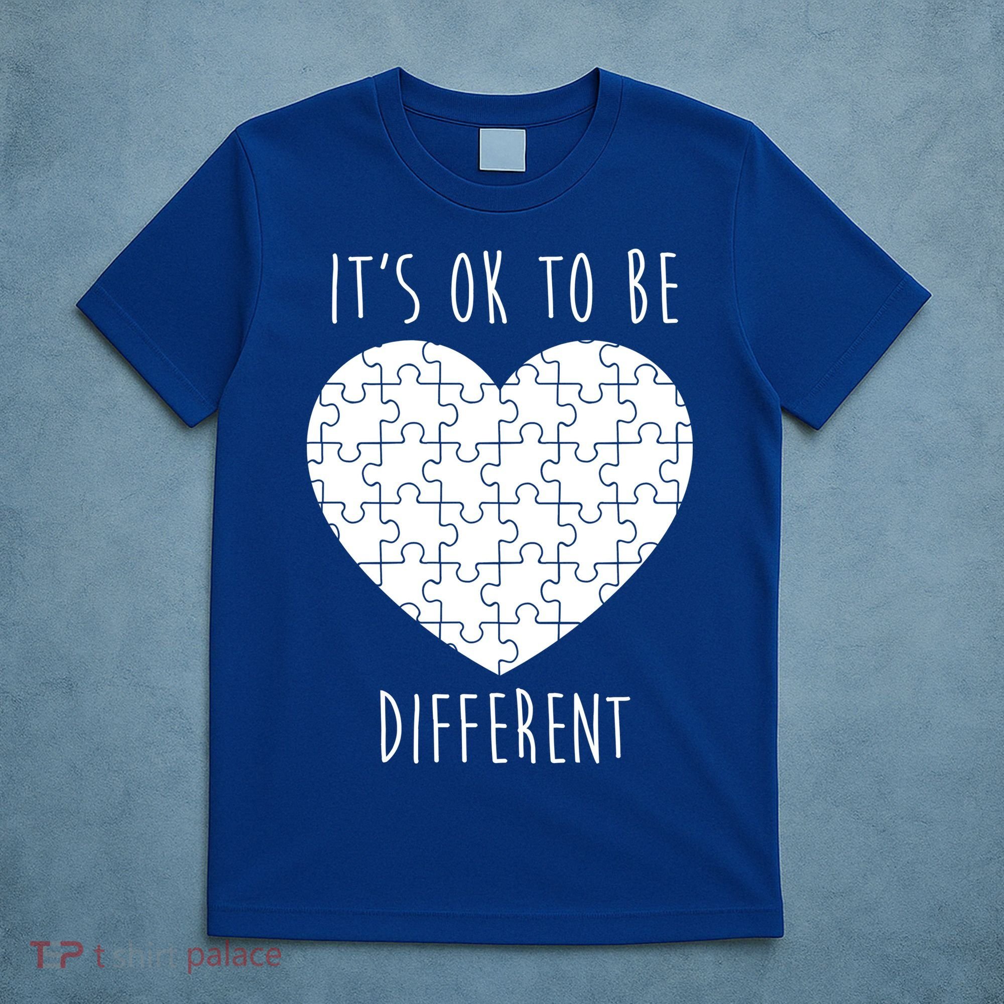 It's Ok To Be Different Autism Awareness Puzzle Heart T-Shirt