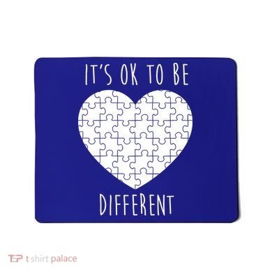 It's Ok To Be Different Autism Awareness Puzzle Heart Mousepad