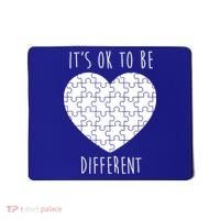 It's Ok To Be Different Autism Awareness Puzzle Heart Mousepad thumb 0