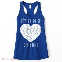 It's Ok To Be Different Autism Awareness Puzzle Heart Women's Tank Top thumb 0