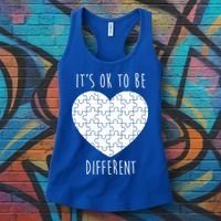 It's Ok To Be Different Autism Awareness Puzzle Heart Women's Tank Top thumb 3