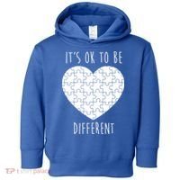 It's Ok To Be Different Autism Awareness Puzzle Heart Toddler Hoodie thumb 0