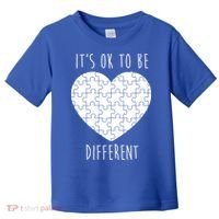 It's Ok To Be Different Autism Awareness Puzzle Heart Toddler T-Shirt thumb 0