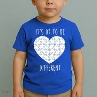 It's Ok To Be Different Autism Awareness Puzzle Heart Toddler T-Shirt thumb 2