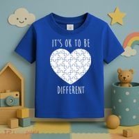It's Ok To Be Different Autism Awareness Puzzle Heart Toddler T-Shirt thumb 3