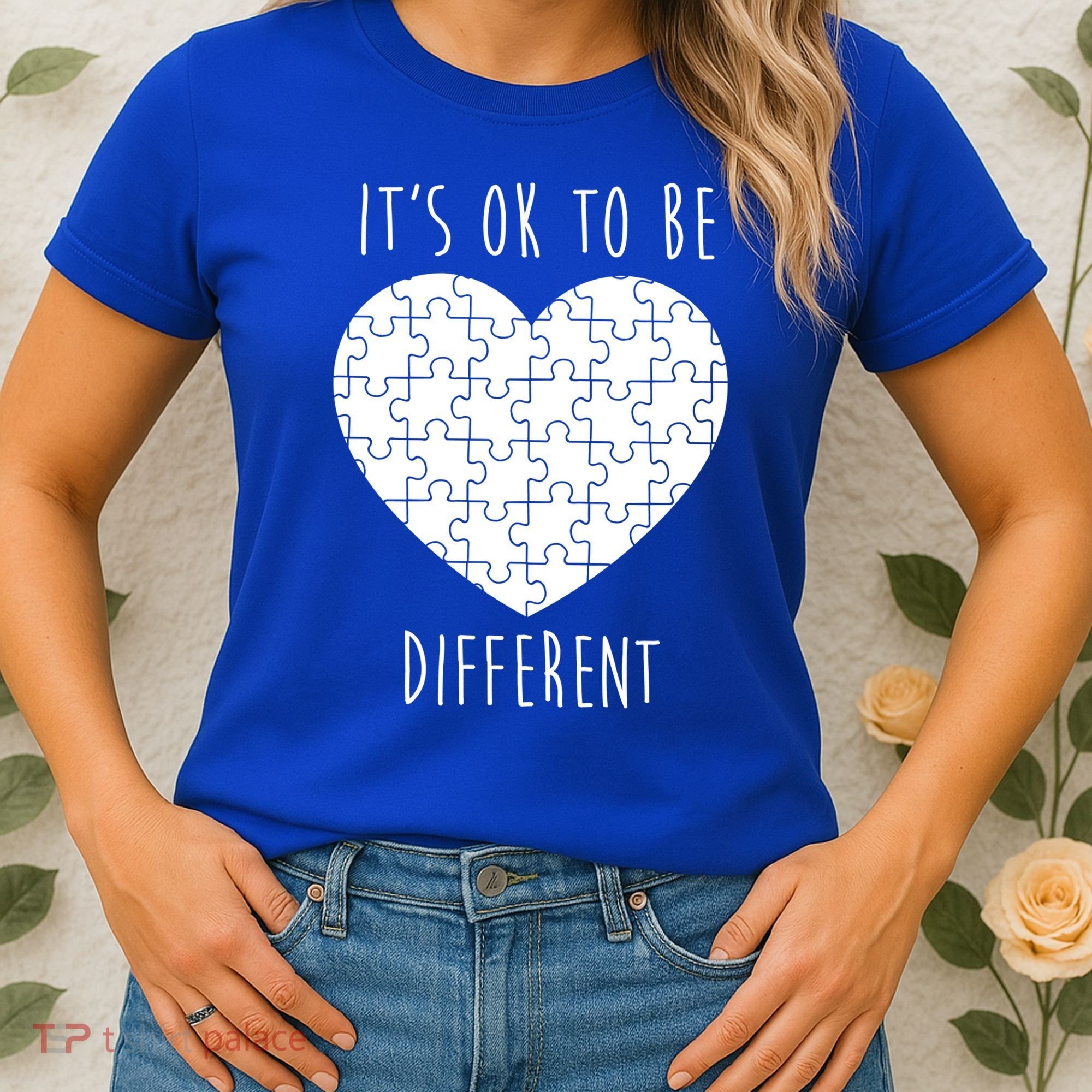 It's Ok To Be Different Autism Awareness Puzzle Heart Women's T-Shirt
