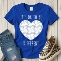 It's Ok To Be Different Autism Awareness Puzzle Heart Women's T-Shirt thumb 3
