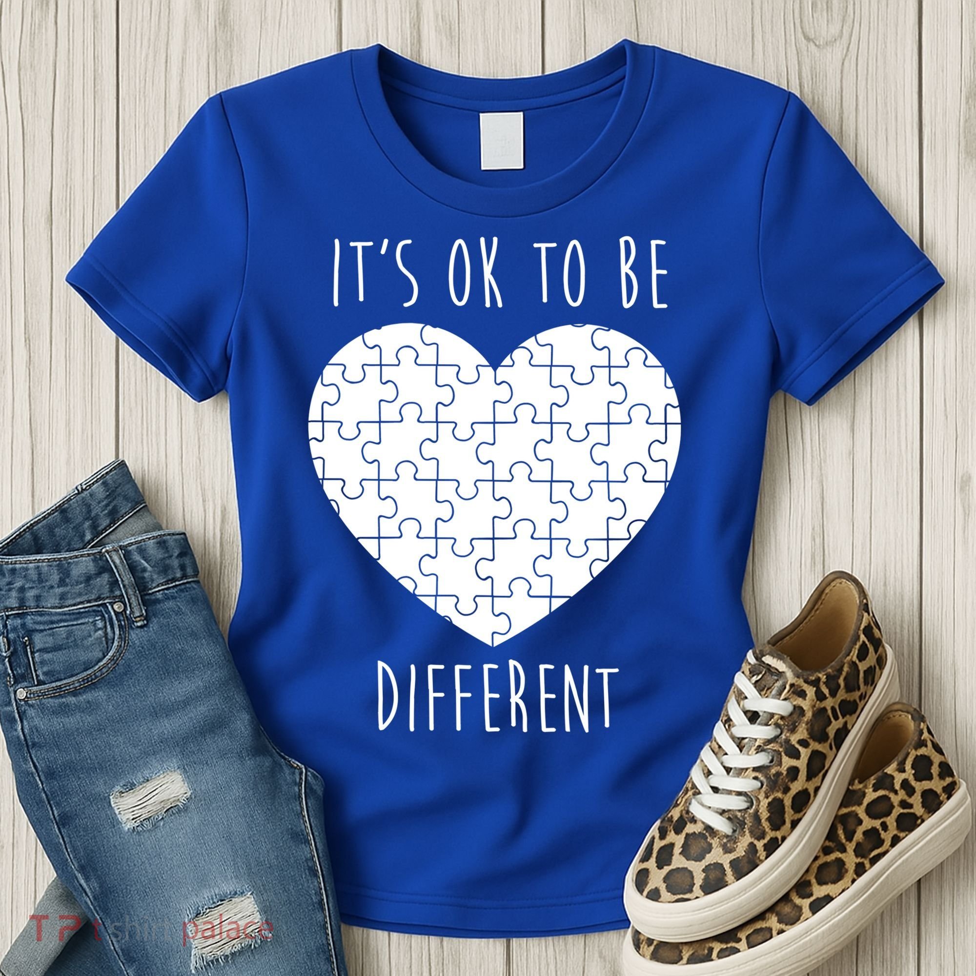 It's Ok To Be Different Autism Awareness Puzzle Heart Women's T-Shirt