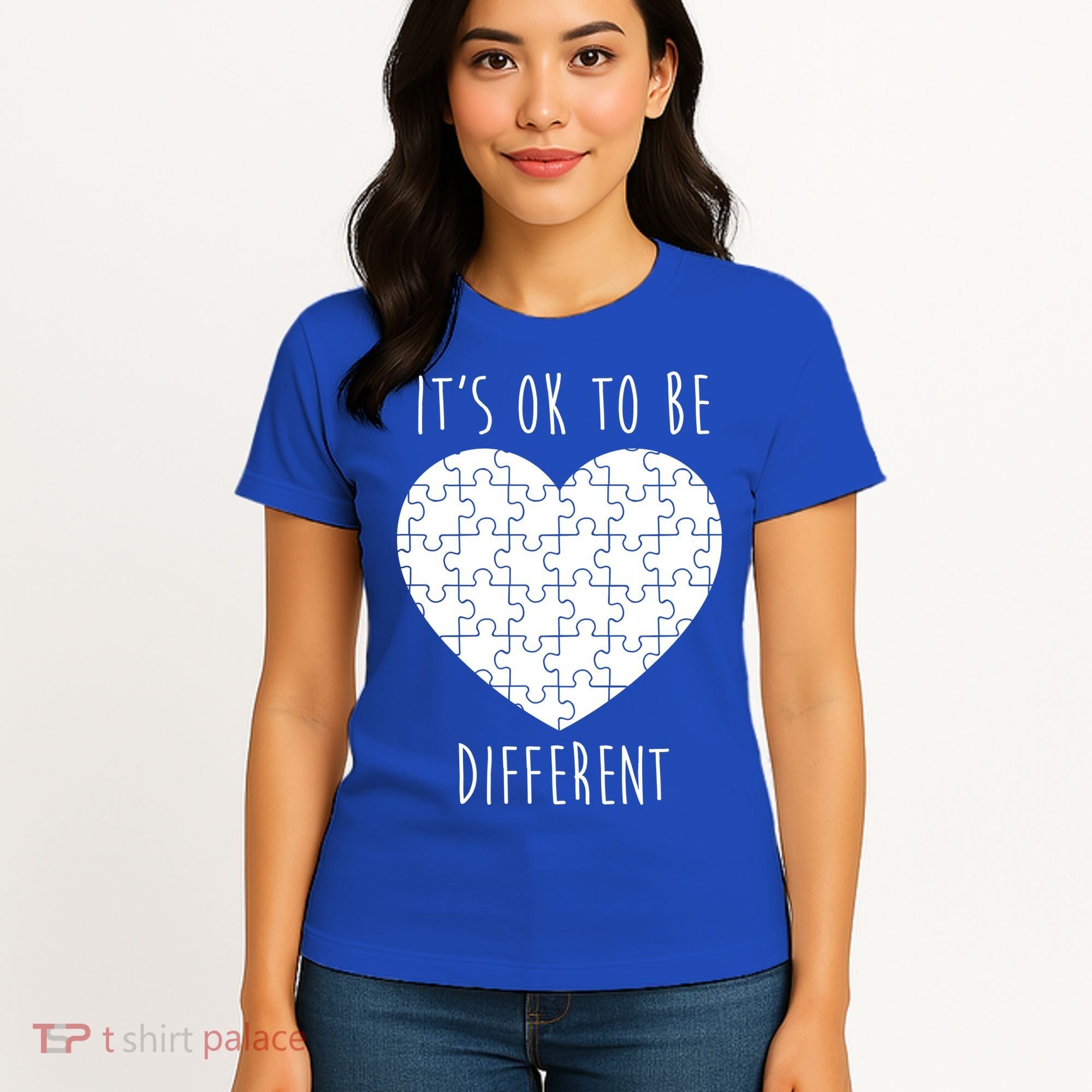 It's Ok To Be Different Autism Awareness Puzzle Heart Women's T-Shirt