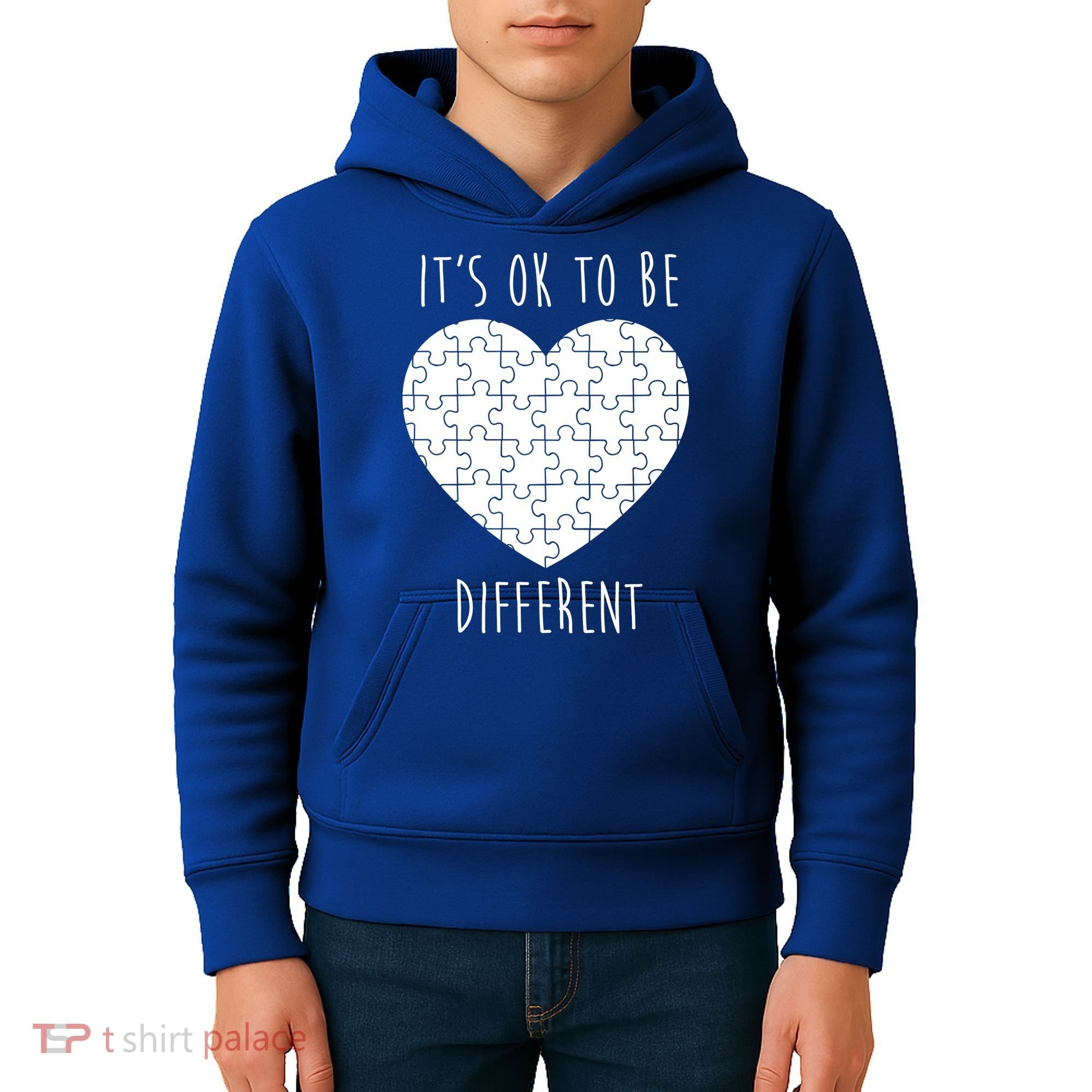It's Ok To Be Different Autism Awareness Puzzle Heart Kids Hoodie