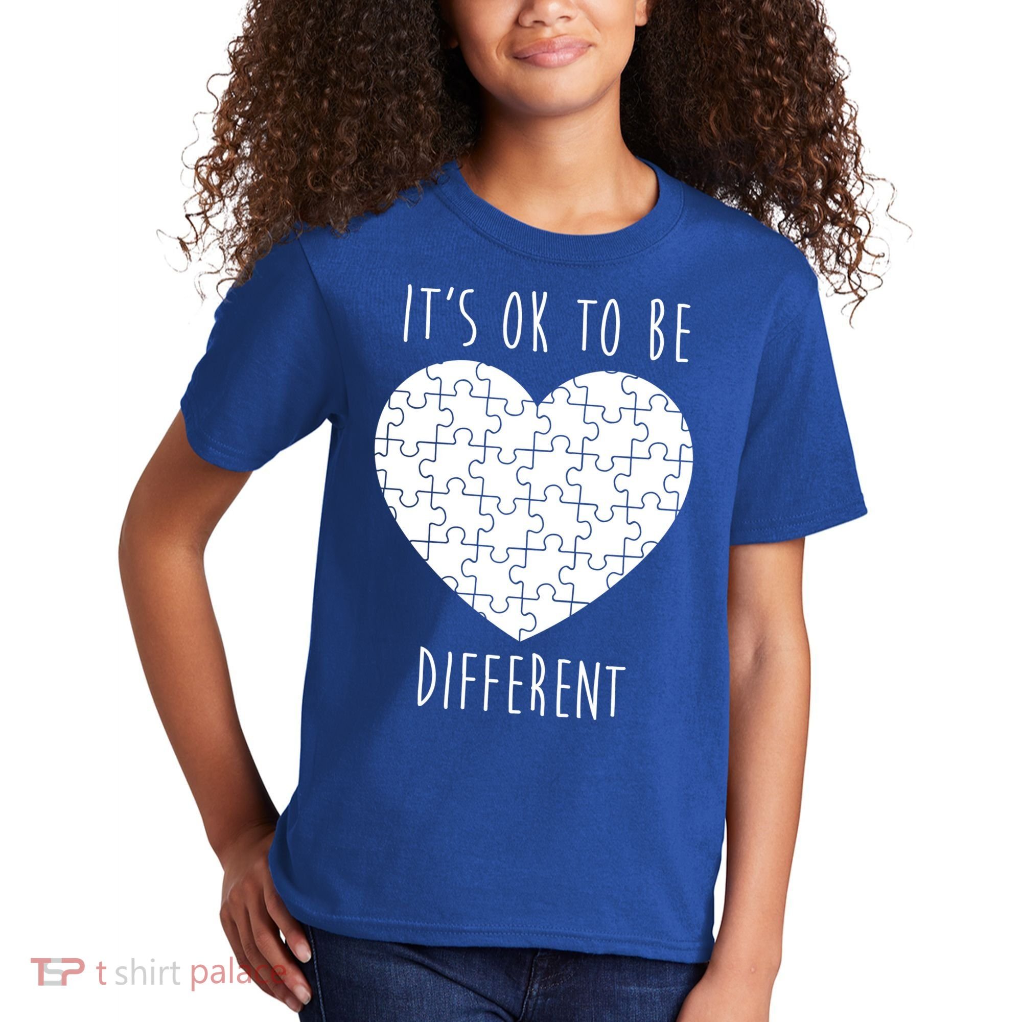 It's Ok To Be Different Autism Awareness Puzzle Heart Kids T-Shirt