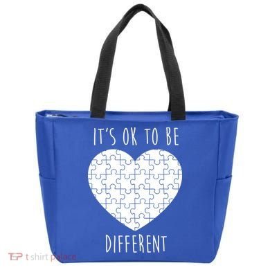 It's Ok To Be Different Autism Awareness Puzzle Heart Tote Bag
