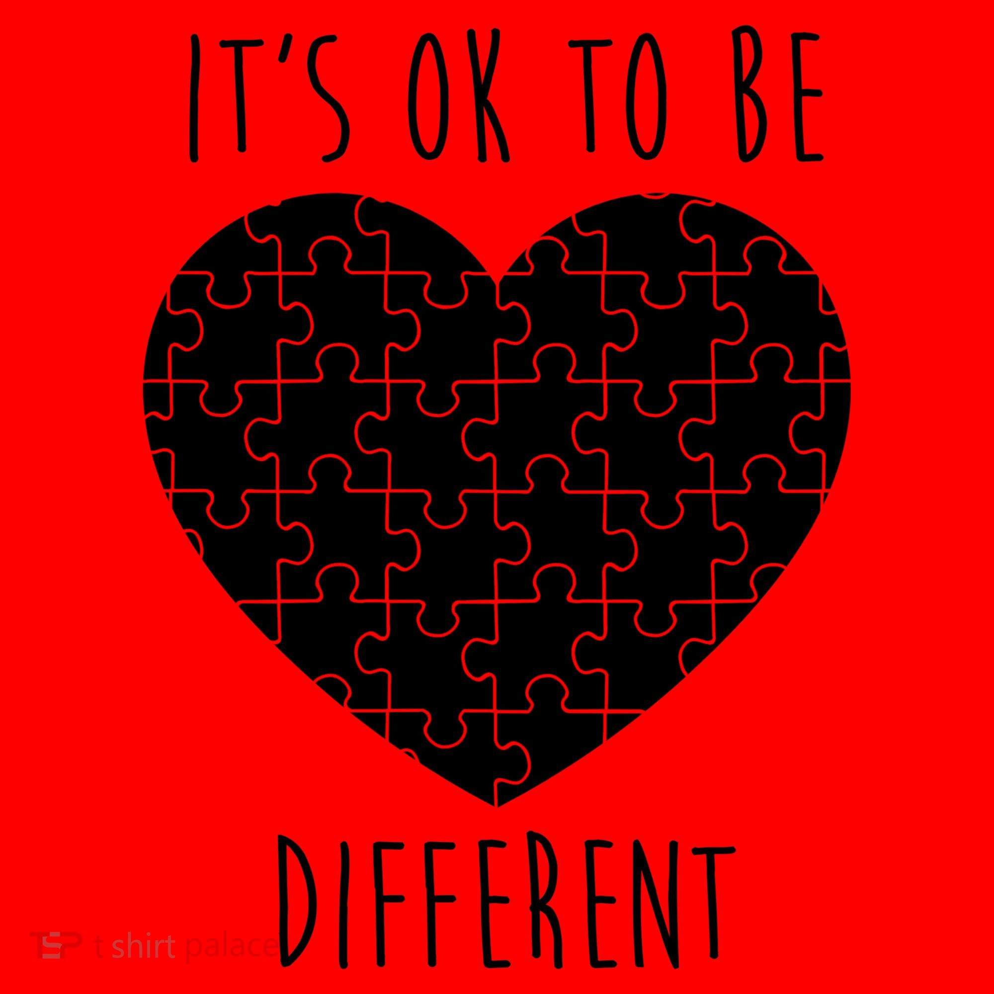 It's Ok To Be Different Autism Awareness Puzzle Heart Santa Hat