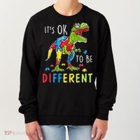 Its Ok to Be Different Autism Dinosaur Women's Sweatshirt thumb 0