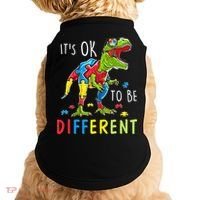 Its Ok to Be Different Autism Dinosaur Doggie Tank thumb 0