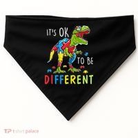 Its Ok to Be Different Autism Dinosaur USA-Made Doggie Bandana thumb 0