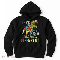 Its Ok to Be Different Autism Dinosaur Hoodie thumb 0