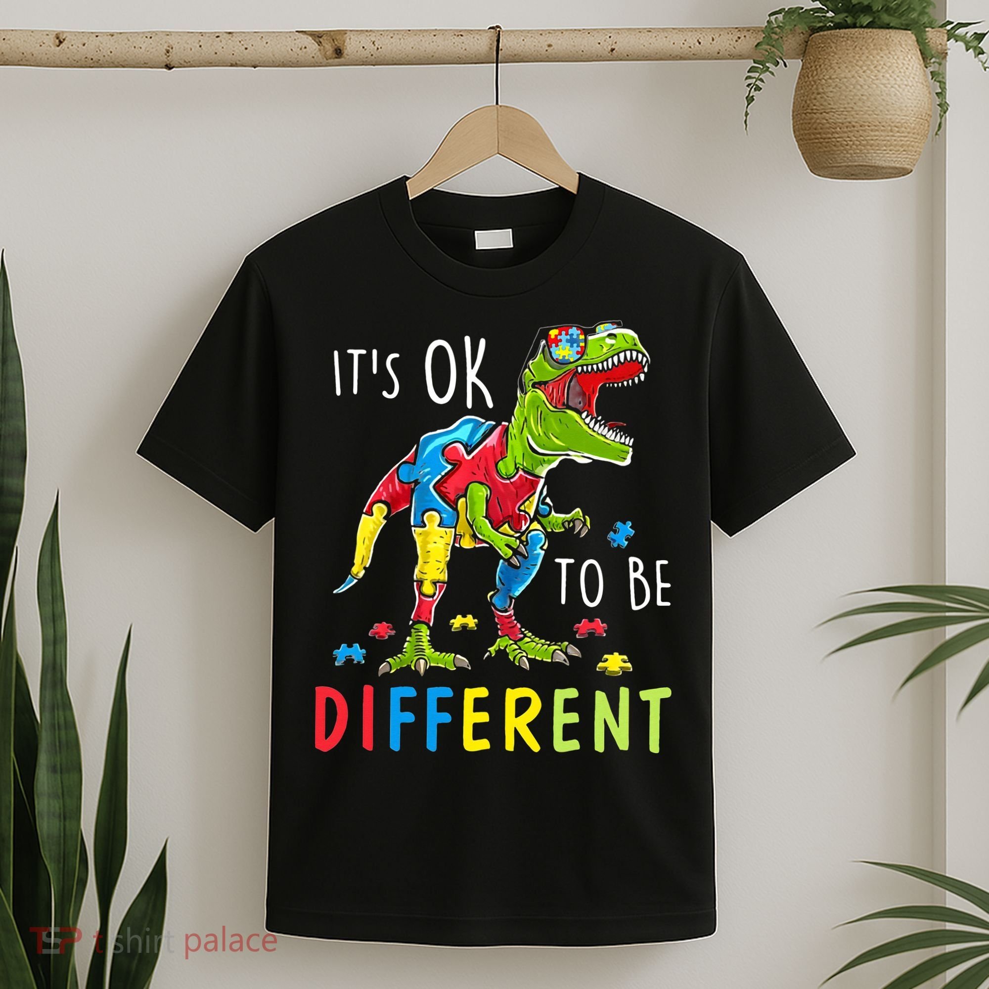 Its Ok to Be Different Autism Dinosaur T-Shirt