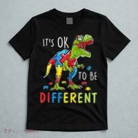 Its Ok to Be Different Autism Dinosaur T-Shirt thumb 5