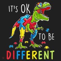 Its Ok to Be Different Autism Dinosaur Beanie thumb 2