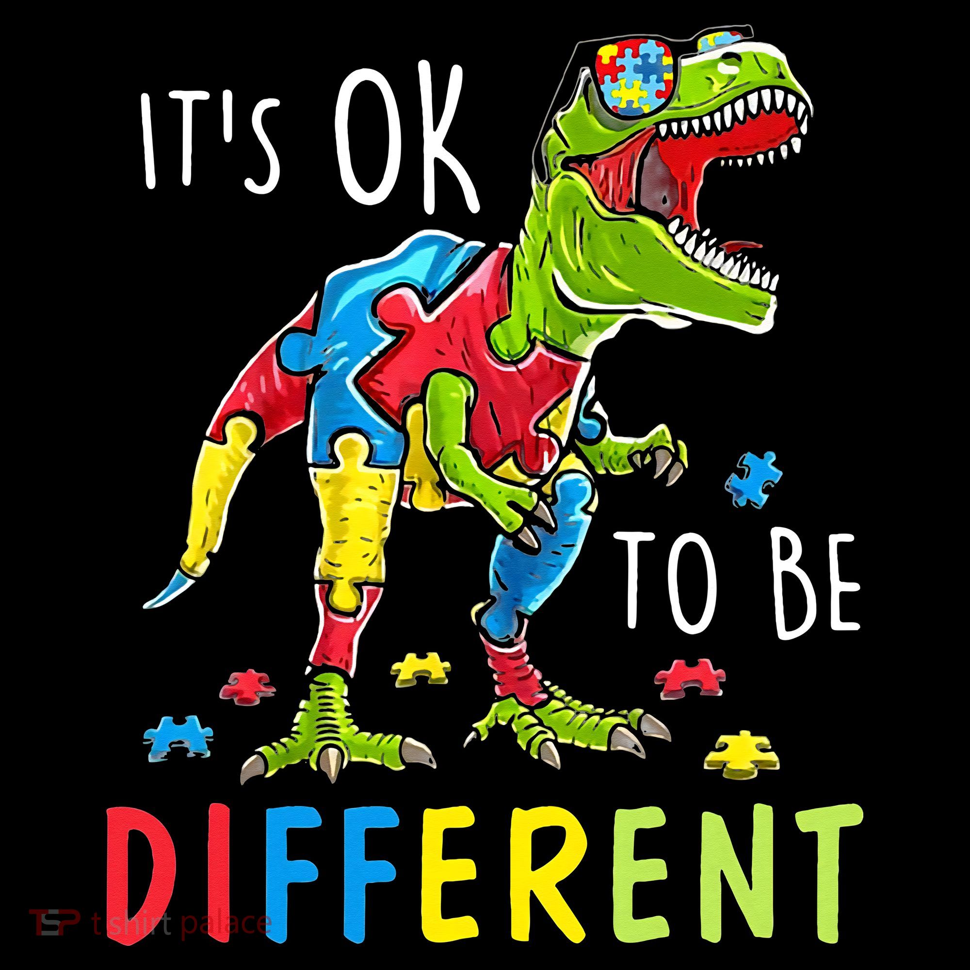 Its Ok to Be Different Autism Dinosaur Coaster