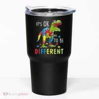Its Ok to Be Different Autism Dinosaur Tumbler thumb 0