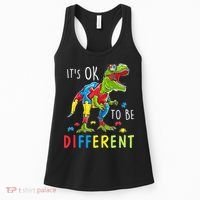 Its Ok to Be Different Autism Dinosaur Women's Tank Top thumb 0