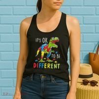 Its Ok to Be Different Autism Dinosaur Women's Tank Top thumb 2